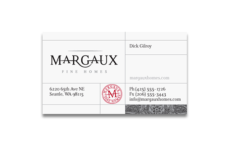 margaux fine homes business card